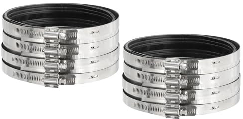 PATIKIL 6 Inch Flexible Pipe Coupling with Clamps, 2 Pcs 304 Stainless Steel No Hub Couplings Pipe Connector with Rubber Liner for PVC and Metal Pipes, Drain System