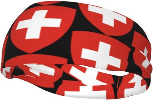 Wappen der Schweiz Sport-Stirnband Unisex Schweißband zum Laufen