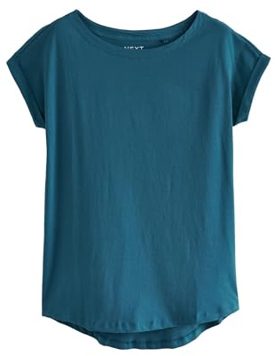 NEXT Damen Standard T-Shirt mit Flügelärmeln Türkisblau S