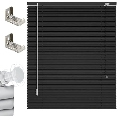 Tende Veneziana su Misura Veneziane in Alluminio per Finestre Larghezza 25-165cm Altezza 50-290cm Veneziane da Interno per Privacy E Protezione(Nero)