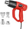 2000W Heat Gun,Professional Hot Air Gun Kit with Dual Temperature Settings 300℃ & 600℃,Overload Protection,4 Nozzles for Paint Stripping,Shrink Wrapping,PVC,Crafts & DIY(Red)