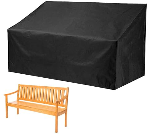 Gartenbank Abdeckung - 210D Oxford-Stoff Schutzhülle Für Gartenbank | Polyrattan Sitzbank Schutzhülle | Gartensofa Abdeckung | Gartenmöbel Sitzbankhülle | Bank Hülle | Gartensofa Abdeckplane