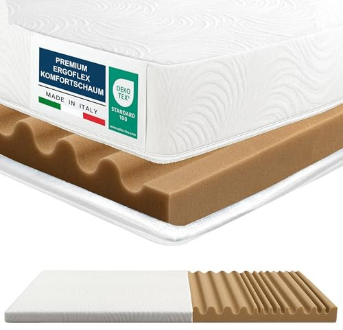 DOLCI SOGNI Topper 90x200cm – Matratzentopper mit 7-Zonen-Schaumstoff & 3D-Wave-Bezug – Oeko-Tex® & CertiPUR-Zertifiziert – Ergonomisch, Atmungsaktiv & Antibakteriell