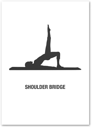 WDHBI HEKA Yoga Movements Poster Modern Style Wall Art Yoga Prints Yoga Shoulder Bridge Canvas Painting Home Decoration Picture 40x60cm No Frame