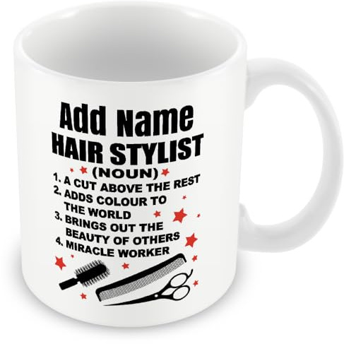 MUGGZ Personalised Hair Stylist Mug – Definition – Miracle Worker Gift | Add Name – A Cut Above the Rest – Miracle Worker – Hairdresser & Salon Gift – 11oz