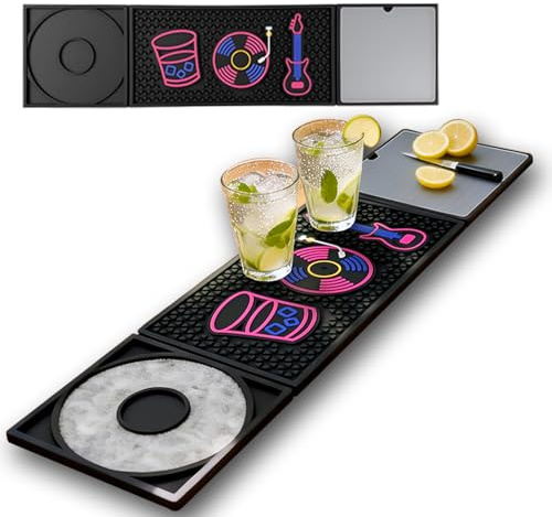 LIBRNTY Alfombrilla De Bar,Alfombra De Servicio De Goma,Protector de fregadero,lfombrillas De Derrame para CóCtel Ktv,Alfombrillas de 61.5x15.1cm,de Silicona, para Barra,de Goma,para café (B003)