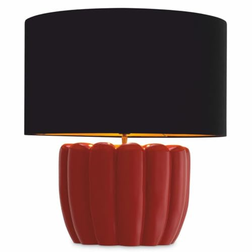 Casa Padrino Luxus Tischleuchte Rot/Schwarz H. 59,5 cm - Luxus Qualität