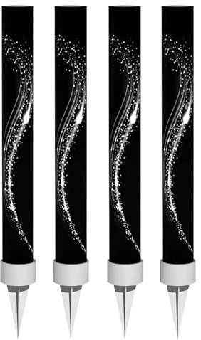 12cm Black Ice Sparkling Fountain Candles 4 PK with Holder Cake Topper Sparkler for Birthday Anniversary Wedding Party Decoration