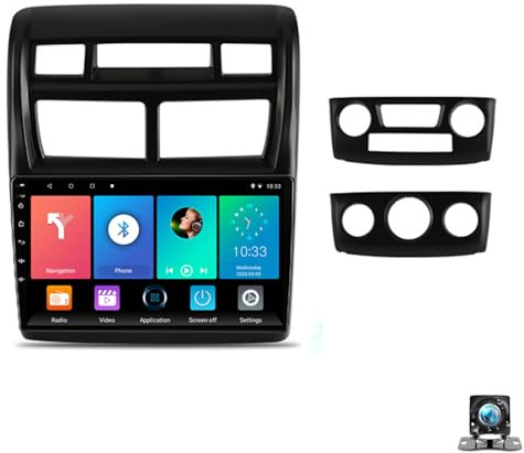 Android 15 Autoradio für K-IA Sportage 2008-2010 kabellosem CarPlay Android Auto 9 Zoll Touchscreen GPS WLAN Bluetooth FM/RDS Equalizer Lenkradfernbedienung Rückfahr(Size:4 CORE 2+32G,Color:Schwarz)