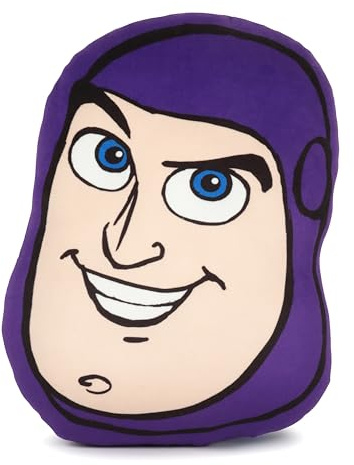 Jay Franco Disney Buzz Lightyear Plüsch-Dekokissen – 30 cm, ultraweiches Plüschtier und kuscheliges Kissen für Kinder, offiziell Lizenziertes Toy Story-Produkt, lila