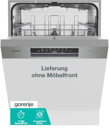 Gorenje GI642D90X Einbau-Geschirrspüler/Teillintegriert/ 60 Breite/ 14 Maßgedecke/ 6 Programme/ 15 Min SpeedWash/ConstaDrive Motor/Hygiene-Programm/TouchControl/Eco-Programm/Total AquaStop/EEK D