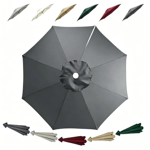 Générique 3/3.5m Auvent de Remplacement pour Parasol Déporté 8 Baleines Protection UV 50+ Toile De Rechange Rond Bâche pour Parasol en Polyester Imperméable Pour Cour,Jardin,Plage