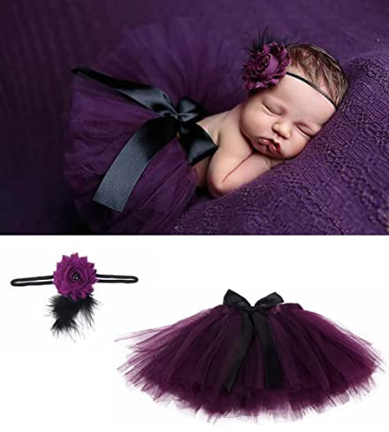 VUCDXOP Neugeborenes Baby Mädchen Rock Tutu Kleidung Trikot Kostüm Foto Prop Outfits Bekleidung Set mit Haarband