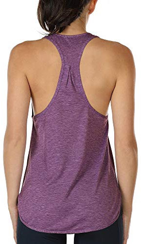 icyzone Yoga Sport Tank Top Damen Racerback Lauftop Fitness Running Shirt Oberteile (M, Grape)
