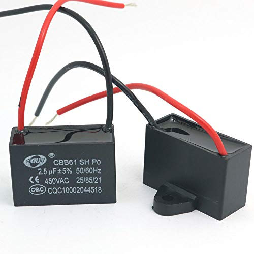 DollaTek 2Pcs CBB61 2.5uF 450 V AC 50/60 Hz Klimaanlage Lüfter Motor Laufkondensator