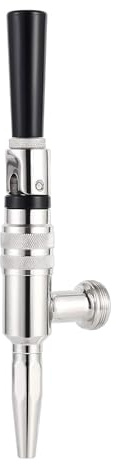 MRbrew Stout Beer Coffee Faucet – 304 Stainless Steel Keg Beer Tap for Cold Brew Coffee & Nitro Beer, Beer Faucet Homebrew Kegerator Tower Tap with Standard Black Plastic Tap Handle