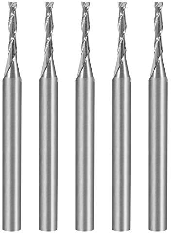 sourcing map 5 STÜCKE 1/8Schaft 1,5mm x 8mm Hartmetall Flachspindelfräser CNC Fräser de