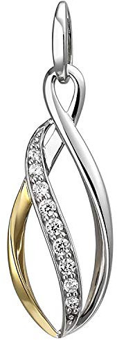 Jobo Damen-Anhänger aus 925 Sterling Silber Bicolor mit 9 Zirkonia