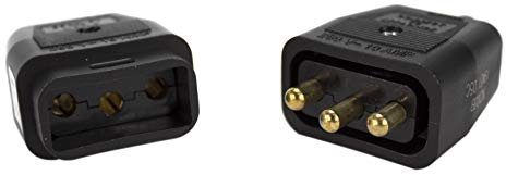 Permaplug NC103B-01 10AMP Heavy Duty Connector, 3-Pin Black