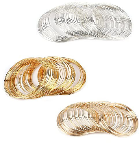 Armband Memory Wire, Handwerk Aluminiumdraht Ringe, Schmuckdraht Set, Memory Wire Memory Steel Wire Armband Memory Wire Kreise Für Armbandherstellung, Schmuckherstellung, Heimwerkerbedarf (3 Farben)