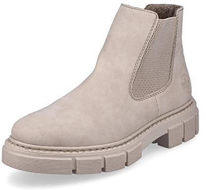 Rieker Damen Chelsea Boots M3854, Frauen Stiefeletten,Schlupfstiefel,flach,Stiefel,Bootee,Booties,halbstiefel,Kurzstiefel,beige (62),42 EU / 8 UK