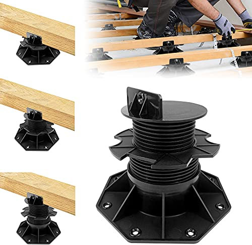 LARS360 Terrassenlager Höhenverstellbar Stelzlager Terrassenlagerunterlage Plattenlager Terrassenfüße Verstellfüße Kunststoff für Belag Terrasse Unterkonstruktion Terrassenplatten (60-140mm, 20 Stück)