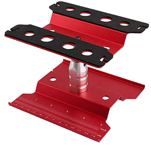 BEYEE RC Auto-Reparaturstation, Aluminium 360-Grad-Drehung Reparaturstation Montageplattform Arbeitsständer für 1/8 1/10 1/12 TRX4 SCX10, RC Crawler Monster Truck Buggy (Rot)
