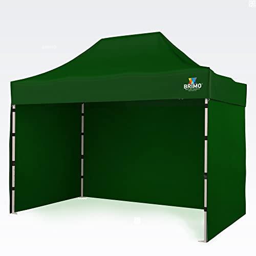 BRIMO Festzelt 100% Wasserdicht mit 3 Seitenteilen - 5 Jahre Garantie (2x3 m, Grün)