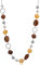 Bulinlin Silber Perplen Lang Kette für Damen Boho Statement Chain Halskette Modeschmuck Geburtstagsgeschenke für Frauen（Beige and coffee）