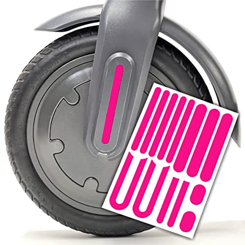 m2medien E-Scooter Aufkleber Streifen für Reflektoren geeignet für Xiaomi 1S Pro2 M365 Doc-Green ESA 5000 1919 (Neon-Pink)