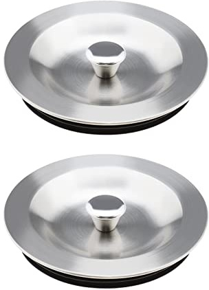 The Lord of the Tools 2PCS Kitchen Sink Drain Stopper 90mm 304 Stainless Steel Sealing Lid Sink Plug with Rubber Seal for 110mm Diameter Kitchen Sink Drain Hole