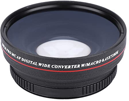 Sxhlseller Objectif Macro Grand Angle 72MM, Grossissement 0.45X Amovible Gros Plan, Revêtement Multicouche, pour Fleurs Insectes, Paysage Portrait Photographie
