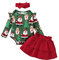 IMEKIS Kleinkind Neugeborenes Baby Mädchen Meine Erste Weihnachten Outfit Prinzessin Weihnachtsmann Rentier Kostüm Langarm Strampler Rock Stirnband 3tlg Weihnachtsfeier Kleidung Set