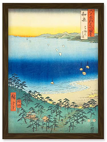Artery8 Takashi Beach Izumi Province Utagawa Hiroshige Japanese Woodblock Artwork Framed Wall Art Print A4