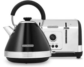 Morphy Richards Venture Retro 4 Slice Toaster, Radio Dial, Variable Browning Control, Width Slots, Removable Crumb Tray, 1900W, Basalt and Nickel, 240335