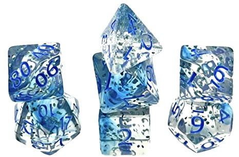 Dice4friends Würfelset Confetti: Blue Sulfer (7)