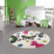 Teppich-Traum runder Kinderzimmer-Teppich mit Schmetterlingen | Hautsympathisch | Creme pink, 120 cm rund