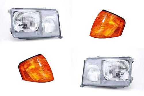 Johns, Scheinwerfer HSW passend für Mercedes W124 84-89 H4 H3 Satz Links Rechts Blinker