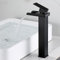 High Rise Basin Mixer Tap Black Wide Mouth Waterfall Sink Taps G1/2 Tall Basin Taps,Black B