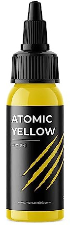 Yellow Tattoo Ink by Monsters Ink Tattoo (Atomic Yellow, 30ml)