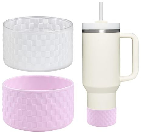 HEYSKAY 2pcs Protective Flask Silicone Boot Base for Stanley Quencher Adventure 40oz & Stanley IceFlow 20oz 30oz Tumbler, and Compatible with 12oz-24oz Hydro Water Bottles, Simple Modern and More