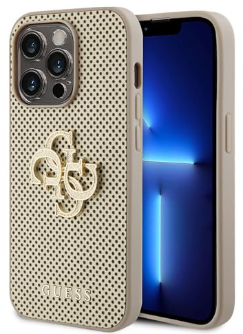 CG Mobile Guess Perforierte PU-Schutzhülle für iPhone 15 Pro Max (Gold)