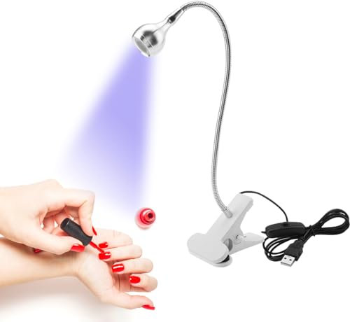 UV Lampe für Gelnägel LED UV Nagellampe Nageltrockner Lampe Led Lampe Nägel USB Tragbar LED Nagellampe Nägel Lampe Mit Clip und Schalter USB 3W LED Nail Lamp Nageltrockner zum Aushärten Nagelkleber