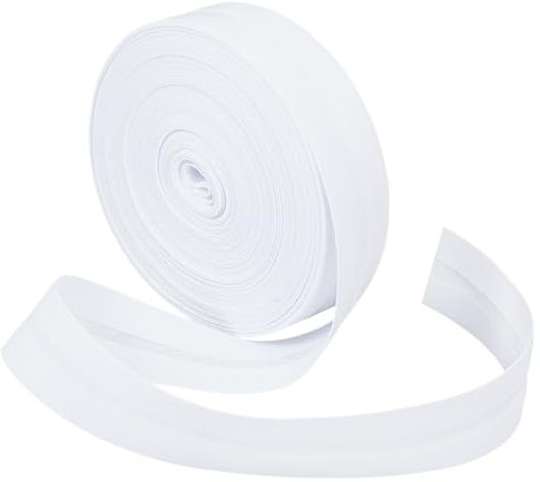 BENECREAT 10 m Einfach Gefaltetes Schrägband, 20 mm Breites Weißes Schrägband, Saumband Zum Nähen von Kleidungsstücken, Nähen, Rohrleitungen, Quilten