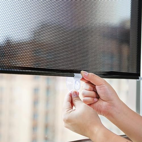X1NGFU Sonnenschutz Rollo Saugnapfes Rollo Fensterrollo Verdunkelungsrollo Mit Saugnapf,Temporäre Jalousien,Auto Sonnenblende,für Auto,Zuhause,Dachfenster,ohne Bohren,Breite X Länge (58cm x 125cm)