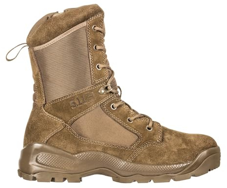 5.11 Tactical Men's Side-Zip Brown Boots, ATAC 2.0 8, Desert, Dark Coyote, 10.5 Regular, Style 12393ABR
