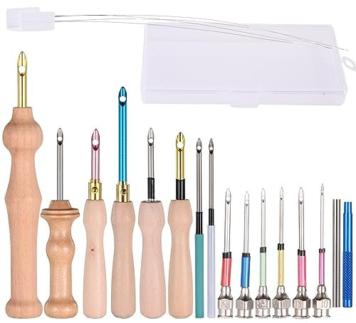 Nadelset, Nadelset zum Häkeln, Nadelwerkzeug für Frauen, Männer, Erwachsene, Anfänger, Kreuzstich Kit für Vorhänge, Teppich, Tischdecke