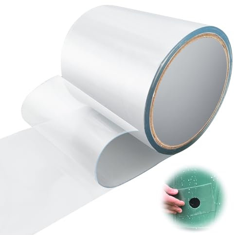 BUERPINKING Cinta adhesiva impermeable, kit de reparación de piscinas bajo el agua, cinta adhesiva impermeable transparente, 10 cm x 150 cm
