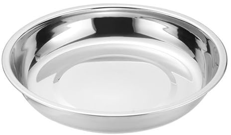 Haofy Metall-Teller, 304 Edelstahl, Runde Camping-Teller, Verdickter Suppenteller, Geschirr-Werkzeug, Verbesserte Haltbarkeit (Groß: 62 x 43 x 8 cm)