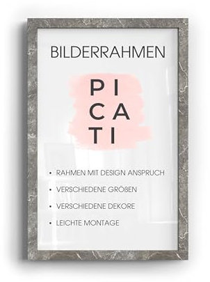 Picati Bilderrahmen KLASSIKO, Marmor (70x70 cm), Wandbilderrahmen für Poster, Bilder & Gemälde